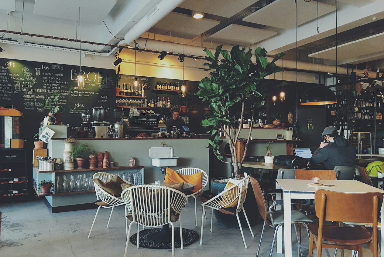 Café counter and seating